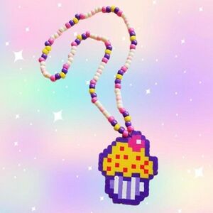 Cupcake Perler Kandi Necklace